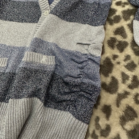 77kids by American Eagle Glitter Cardigan with Pockets in Blue Size XS 5 6 - Picture 11 of 17
